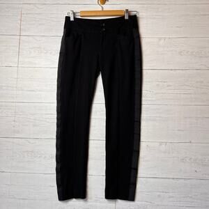 Cabi Pants Womens Size 4 Black Tuxedo Stripe Stretch Knit Ponte Style Pockets